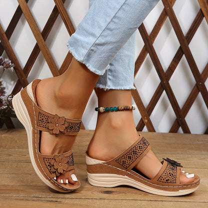 Comfortable Ladies Wedge Sandals - VibreMode