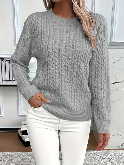 Women's Cream Cable Knit Sweater