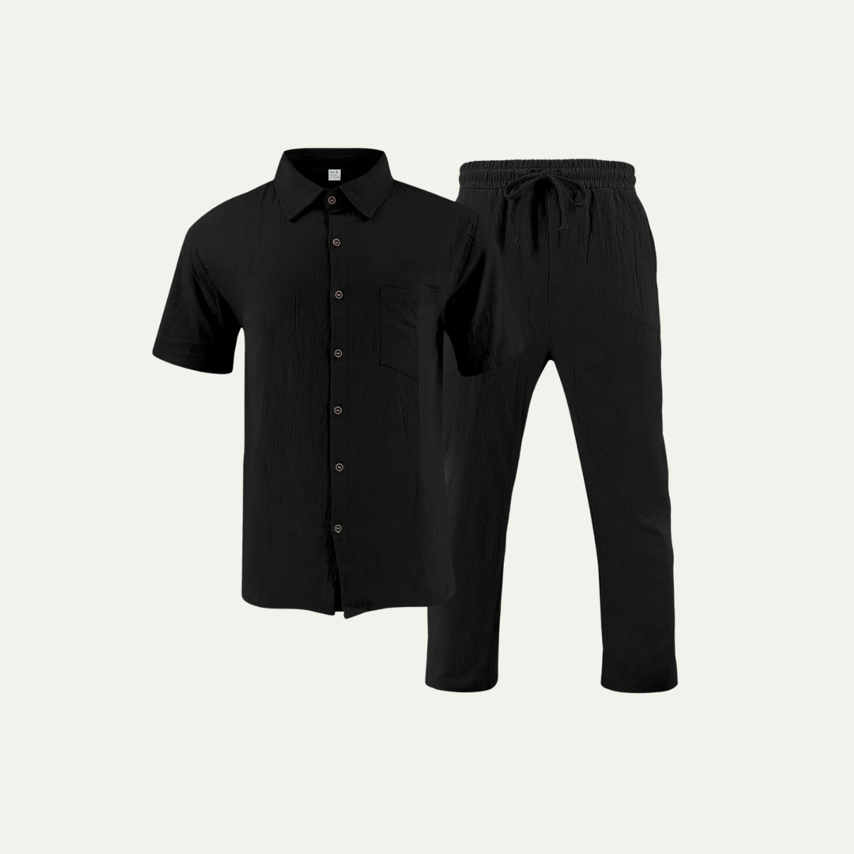 Men's Linen Shirt And Pants Set Natural Summer