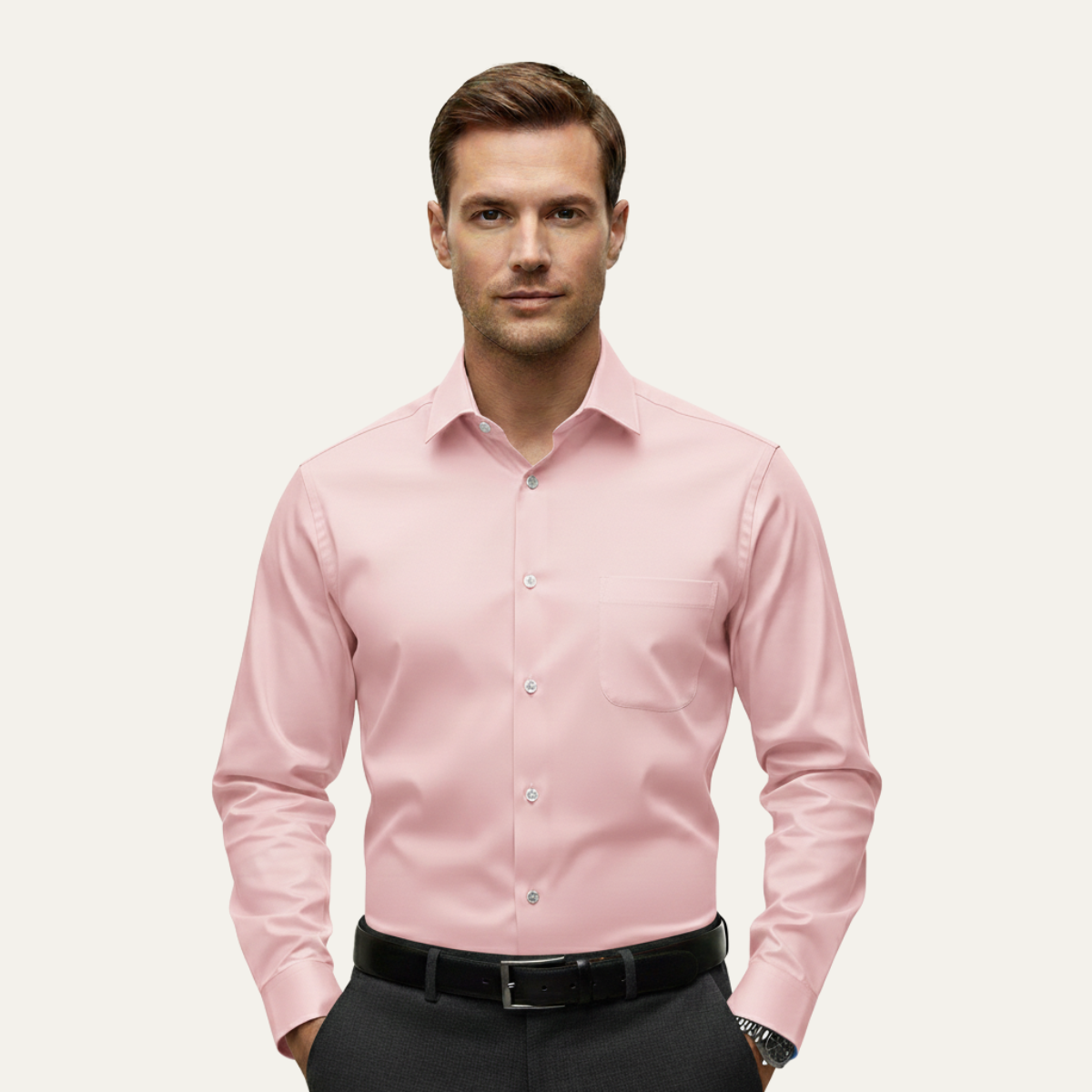 Men's Slim Fit Stretch Dress Shirt Lightweight