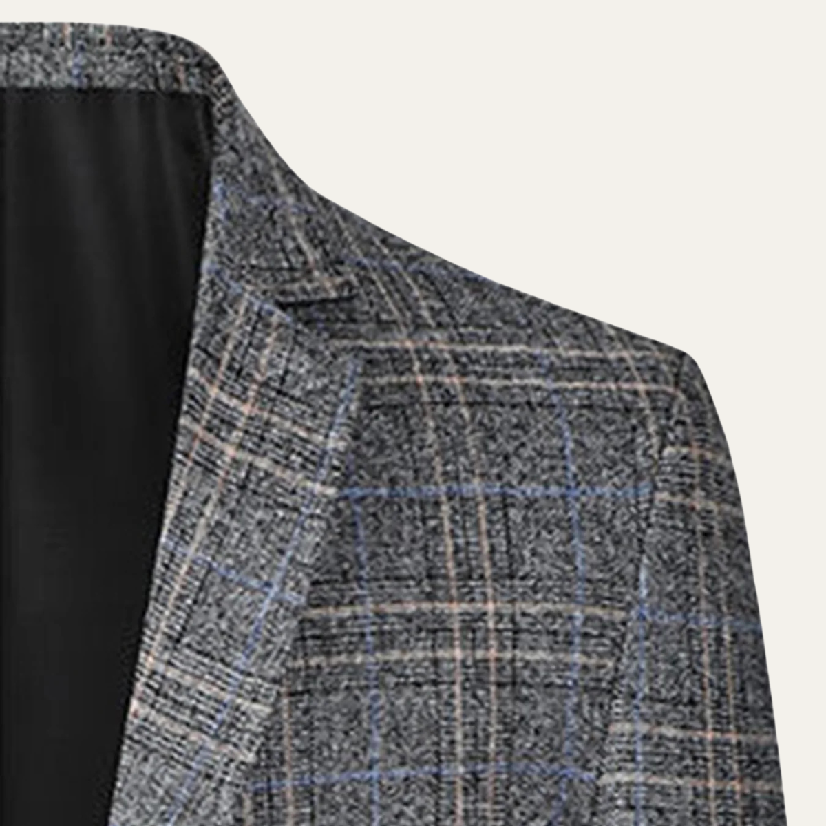 Mens Slim Fit Blazer Checked Lightweight Navy