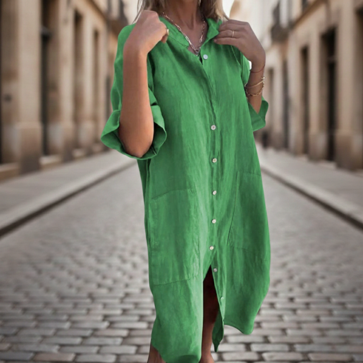 Women’s Oversized Button Down Shirt Dress