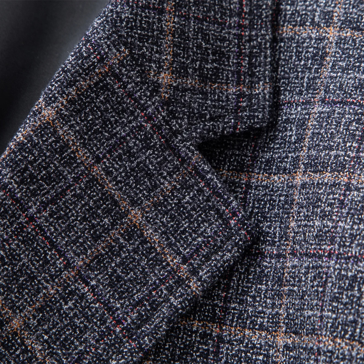 Men's Plaid Jacket Business Casual Wool Blend