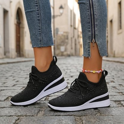 Women’s Wedge Sneakers Lace Up Casual Comfort Walking Shoes