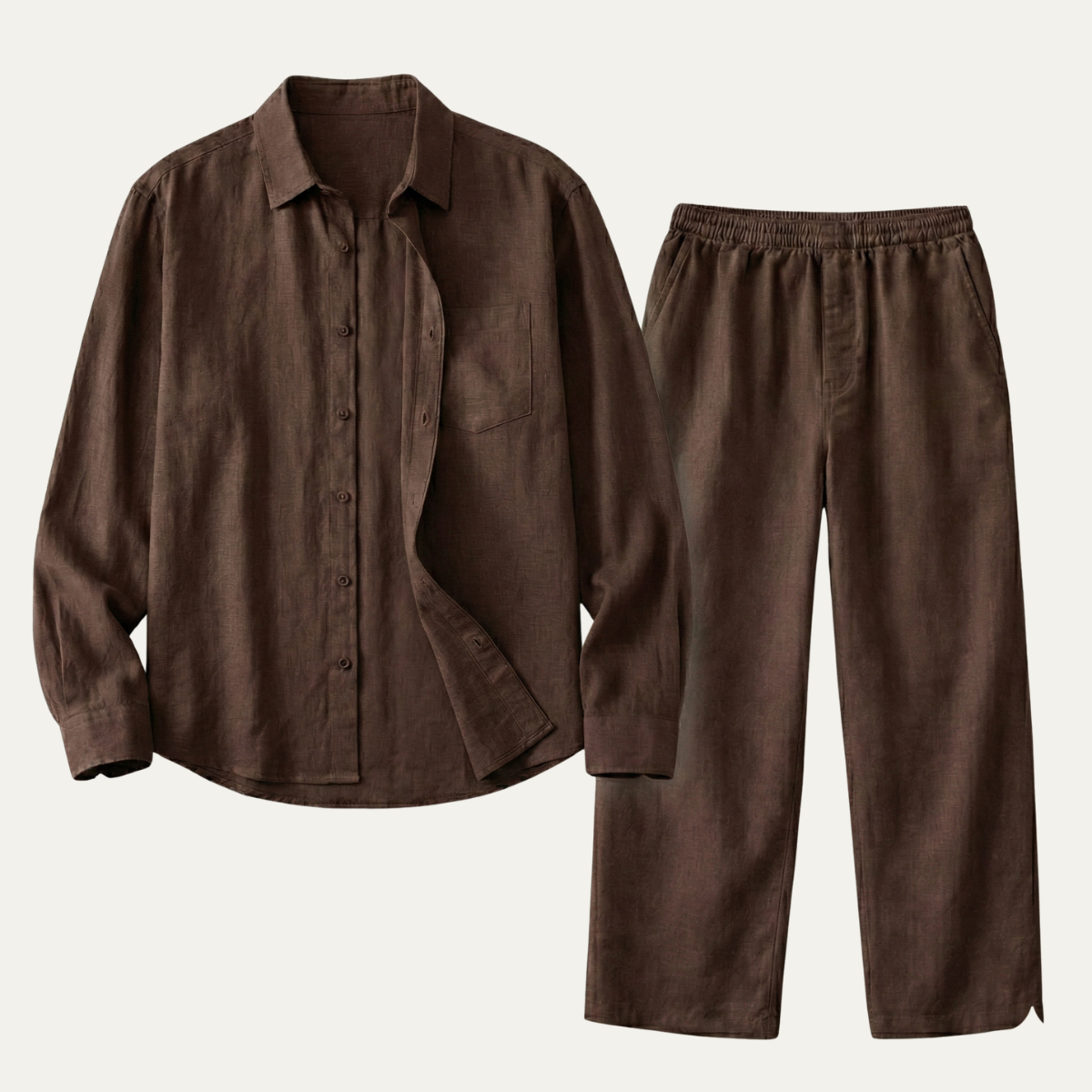Men's Linen Oversized Shirt And Pants Set