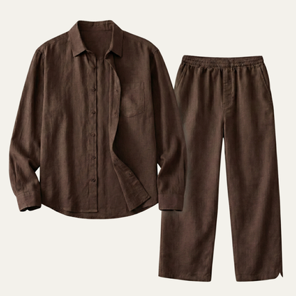 Men's Linen Oversized Shirt And Pants Set