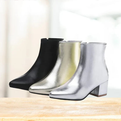 Women's Silver Ankle Boots
