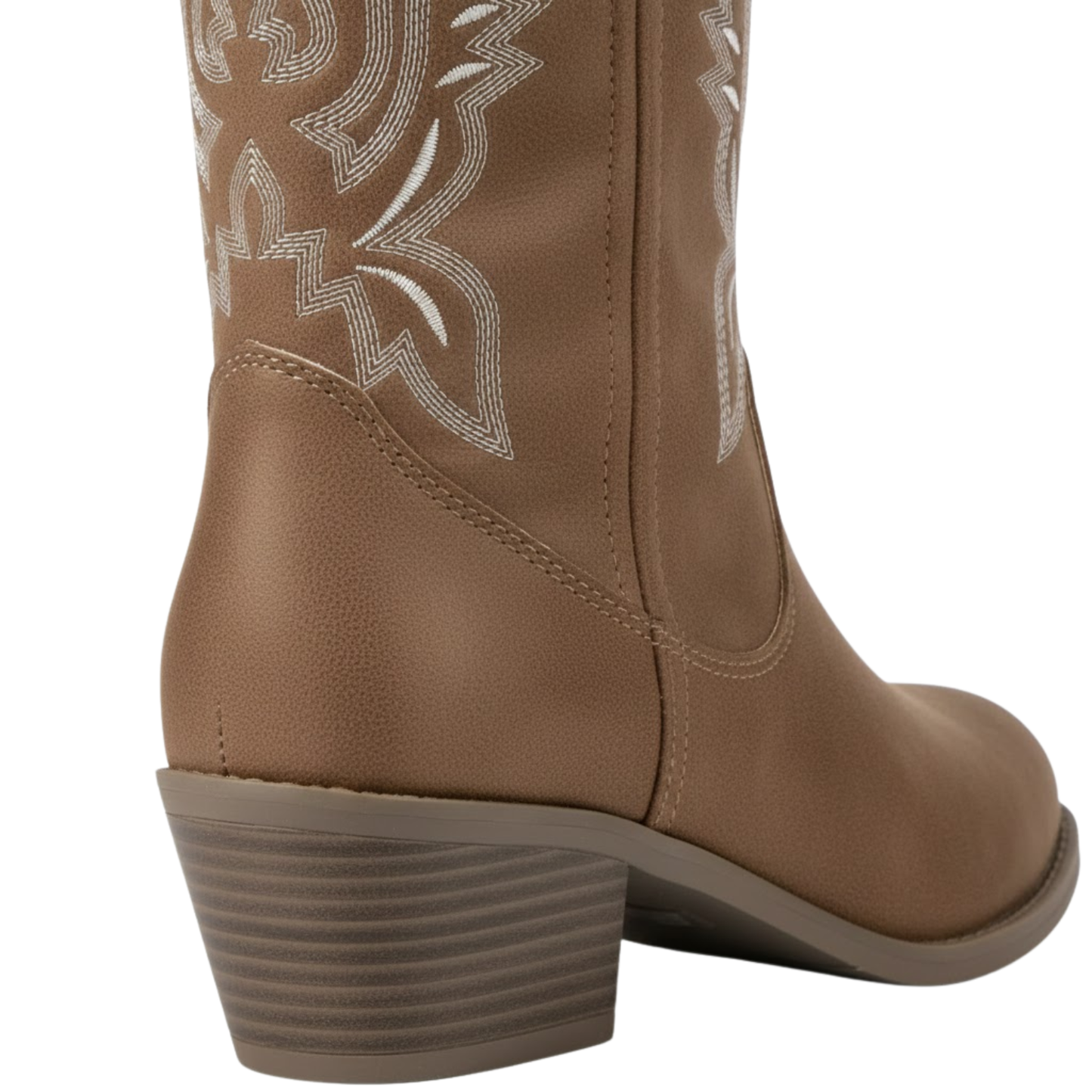 Warm Ankle Boots with Embroidery and Block Heels