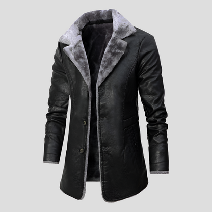 Men's Leather Coat Shearling Lined - VibreMode