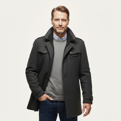 Men's Wool Blend Winter Coat Smart Casual