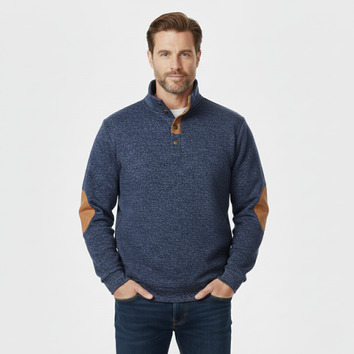Men's Knitted Sweater Elbow Patches Heritage