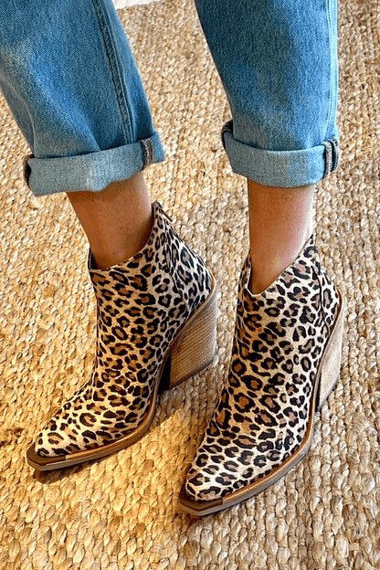 Women's Patterned Ankle Boots Block Heel