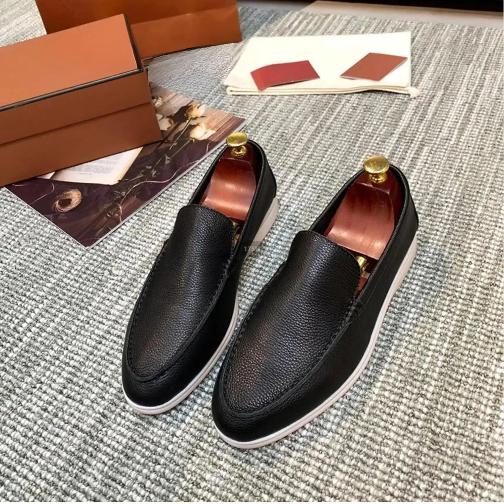 Ladies Loafers Elegant Leather Brown