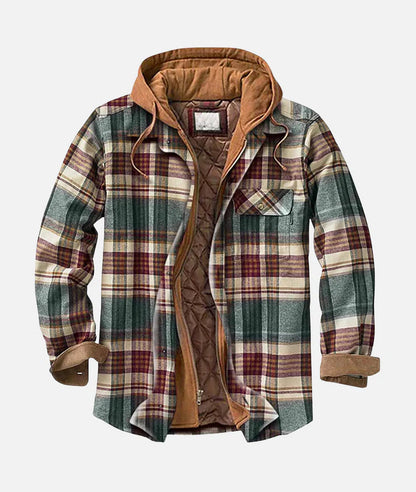Quilted Lined Men's Insulated Hoodie Jacket