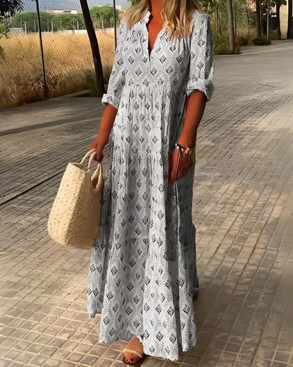 Women's Boho Long Dress Floral Print