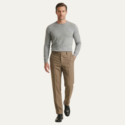 Moltrasio Men's Wool Blend Business Pants