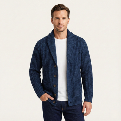 Montpellier Men's Knit Cardigan Shawl Collar Chunky