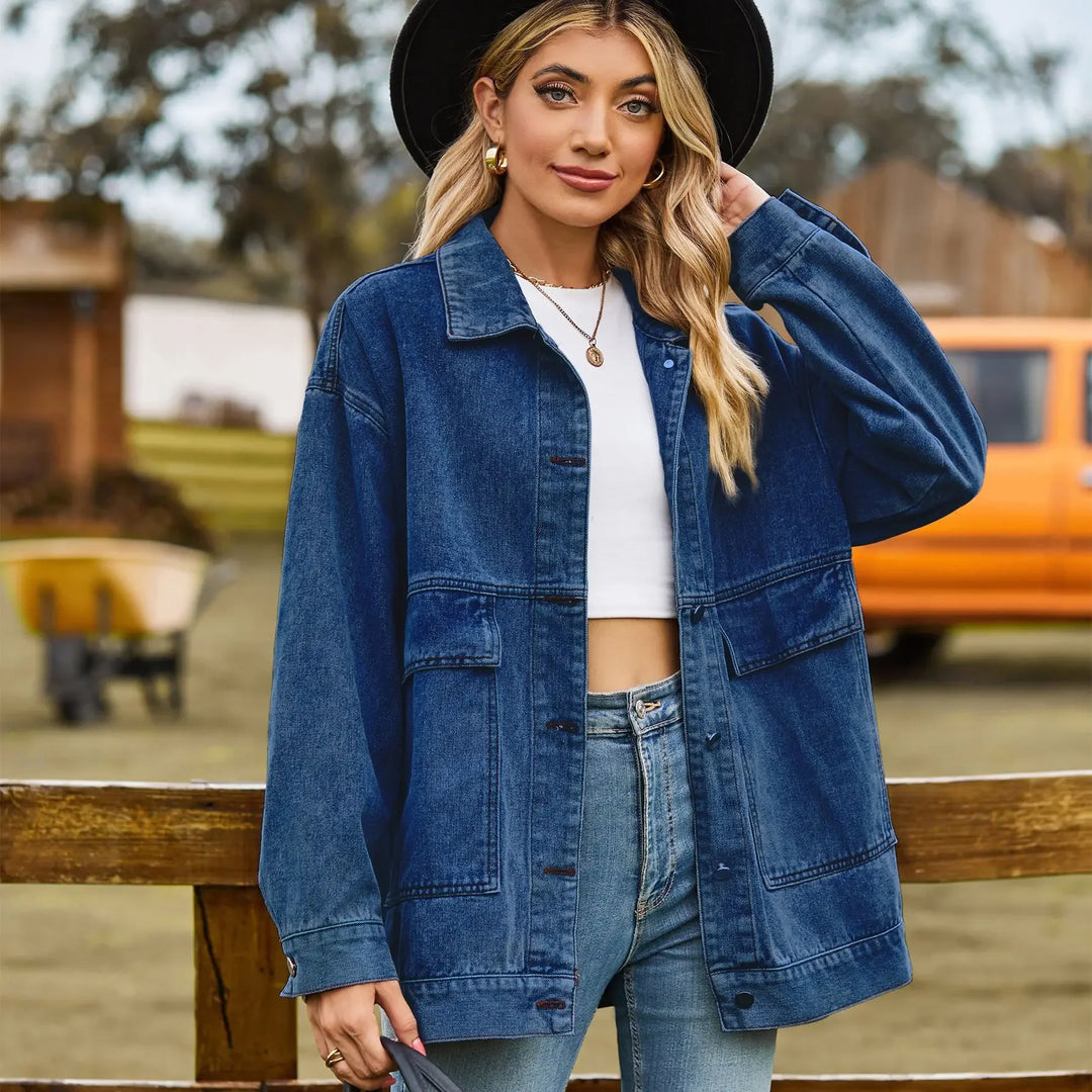 Women's Classic Denim Jacket Vintage Blue