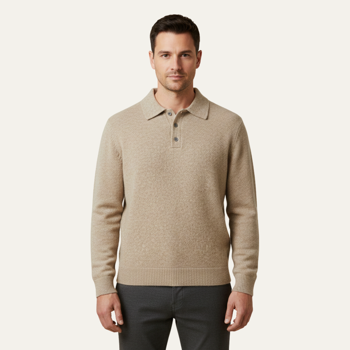 Men's Soft Knit Polo Sweater