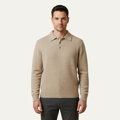 Men's Soft Knit Polo Sweater
