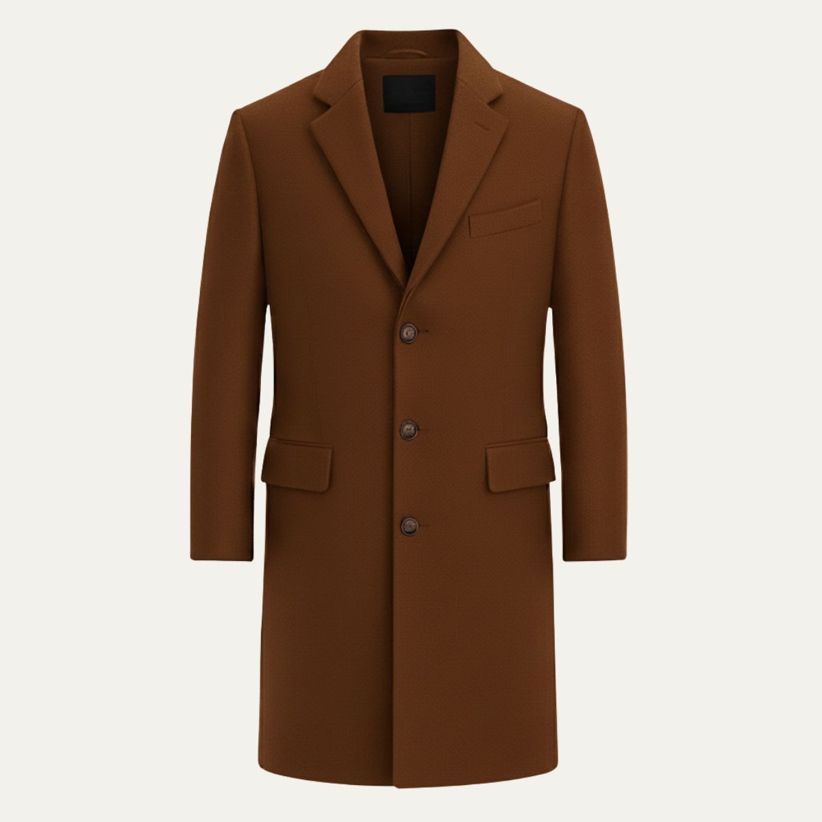 Men's Wool Blend Overcoat Single Breasted