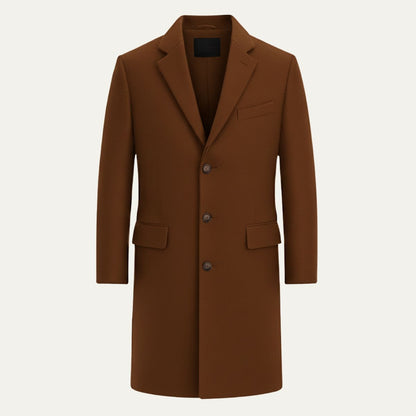 Men's Wool Blend Overcoat Single Breasted