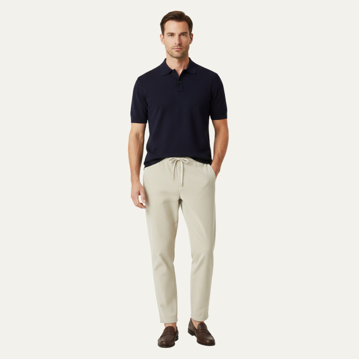 Men's Slim Fit Ribbed Pants Lightweight