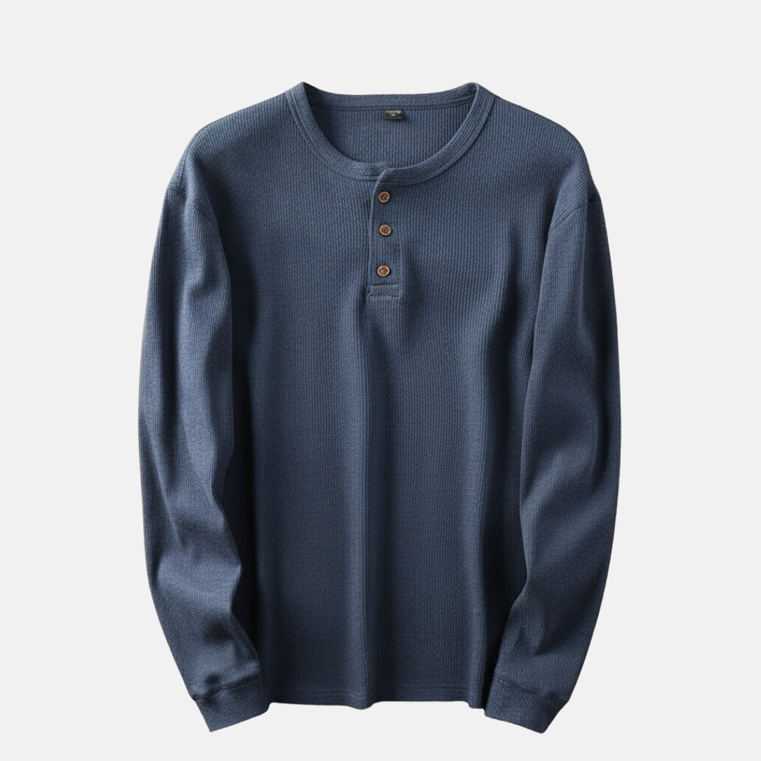 Ribbed Relaxed Fit Henley Shirt for Men – Casual Comfort & Style Caliboot