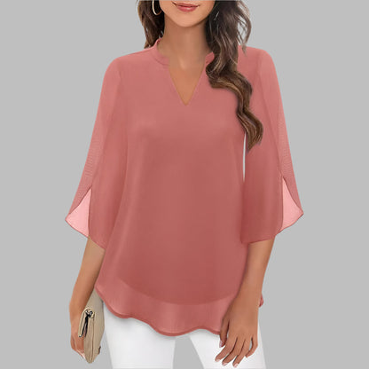 Women's V Neck Summer Petal Sleeves