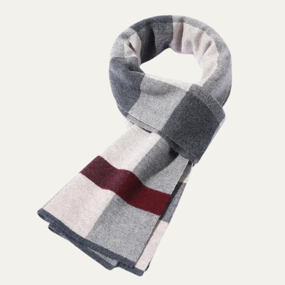 Men's Classic Plaid Scarf Wool Knit