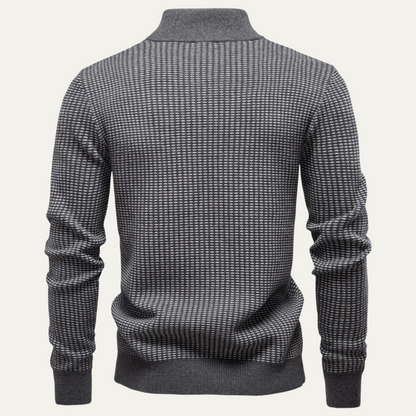 Men's Knitted Quarter Zip Sweater
