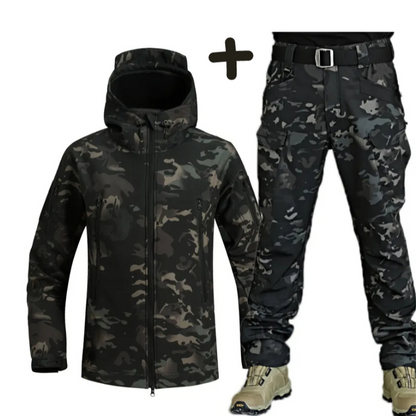 Men's Tactical Hooded Jacket And Cargo Pants Set