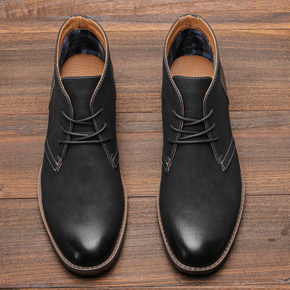 Elder Pine Men's Leather Smart Boots Vintage Style