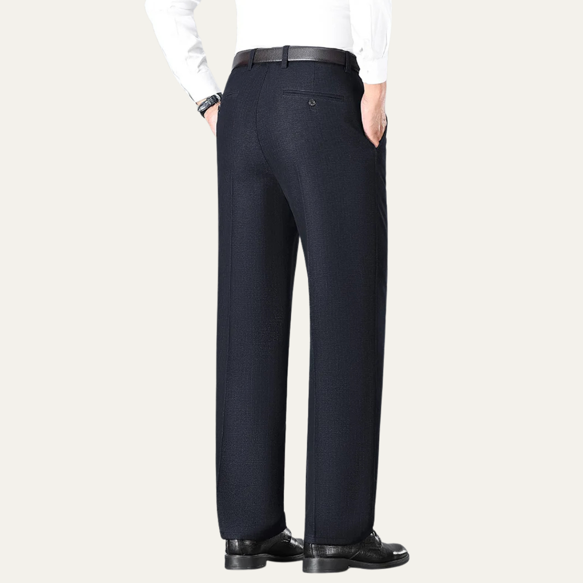 Men's Double Pleated Straight Leg Dress Pants
