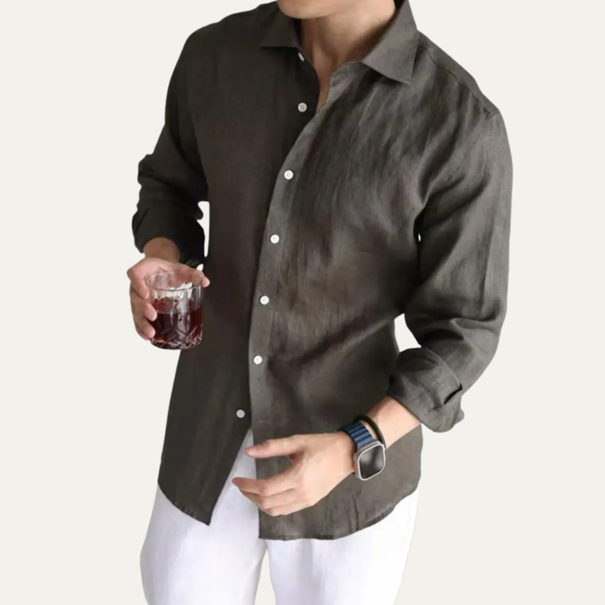 Men's Casual Business Shirt Cotton White