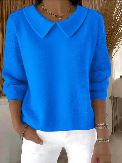 Women's Long Sleeve Sweater With Collar Detail