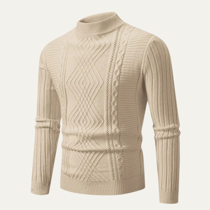 Men's Slim Fit Mock Neck Knitted Sweater