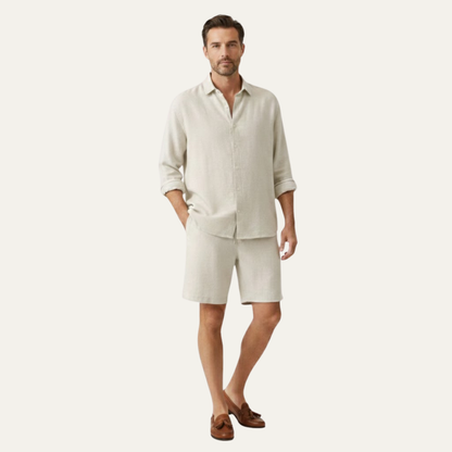 Men's Linen Button Up Shirt Relaxed Fit