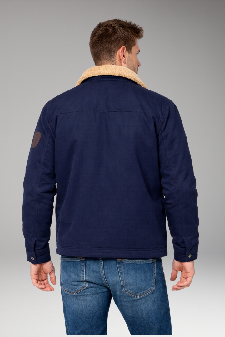 Men's Sherpa Lined Jacket Button Closure