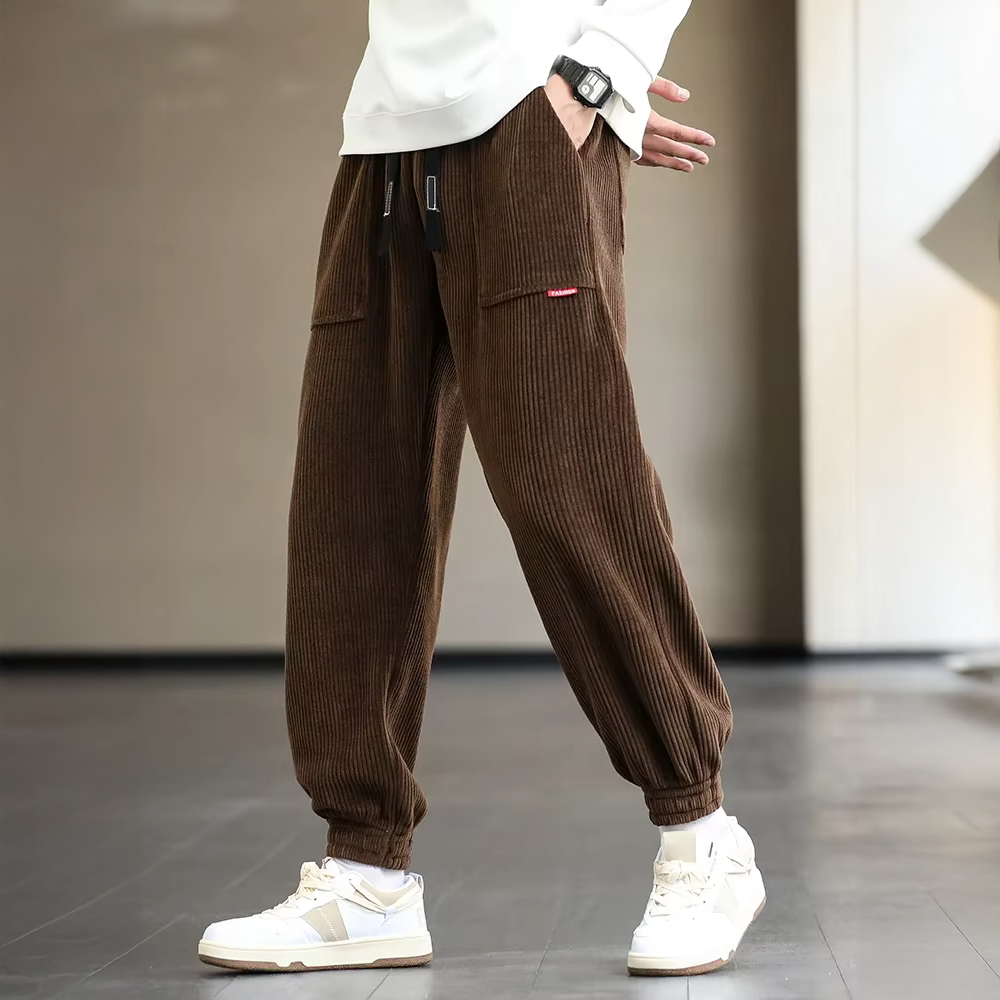 Men's Jogger Pants Ribbed Cuff Hem