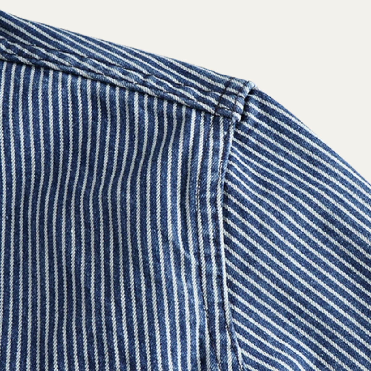 Men's Denim Shirt Jacket Striped Blue