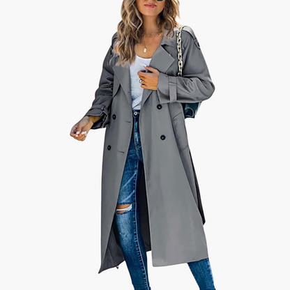 Women's Trench Coat Button Front Waterproof