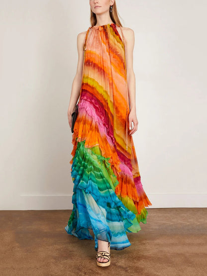 Women's Ruffle Maxi Dress Vibrant