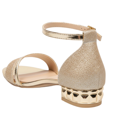 Luxury Metallic Flat Ankle Strap Sandals