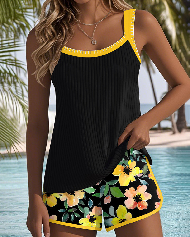 Slimming Women's High Waist Tankini Swimsuit