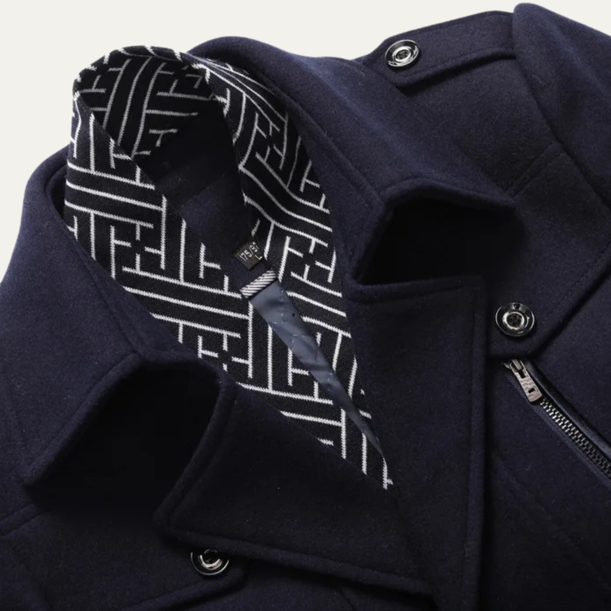 Men's Wool Blend Long Trench Coat Lapel Collar