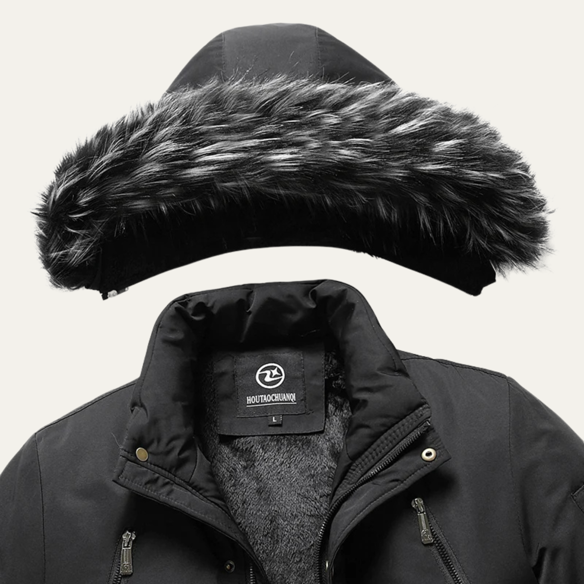 Ragusa Men's Detachable Fur Hooded Parka Jacket