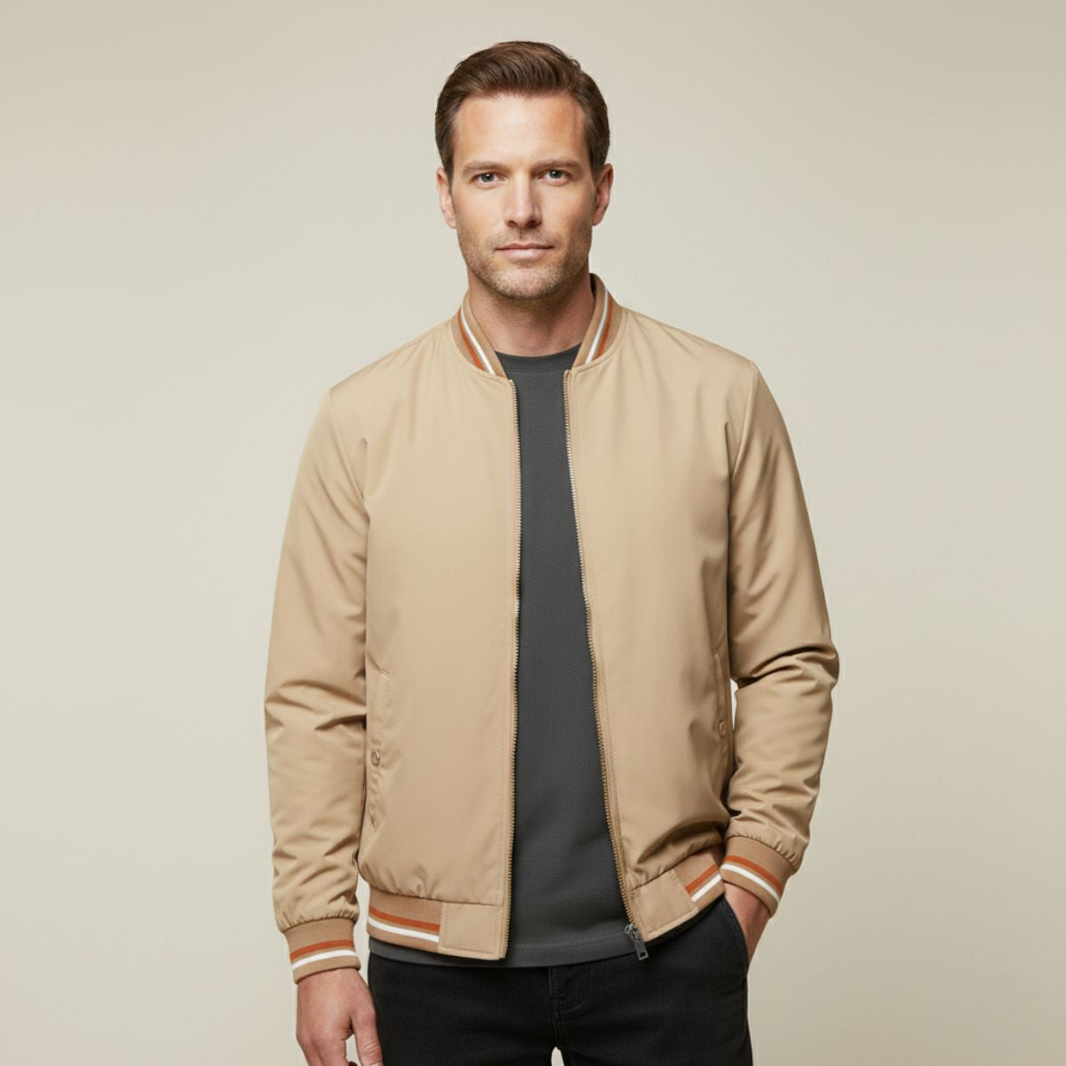 Balmoral Men's Bomber Jacket Slim Fit Zip Up