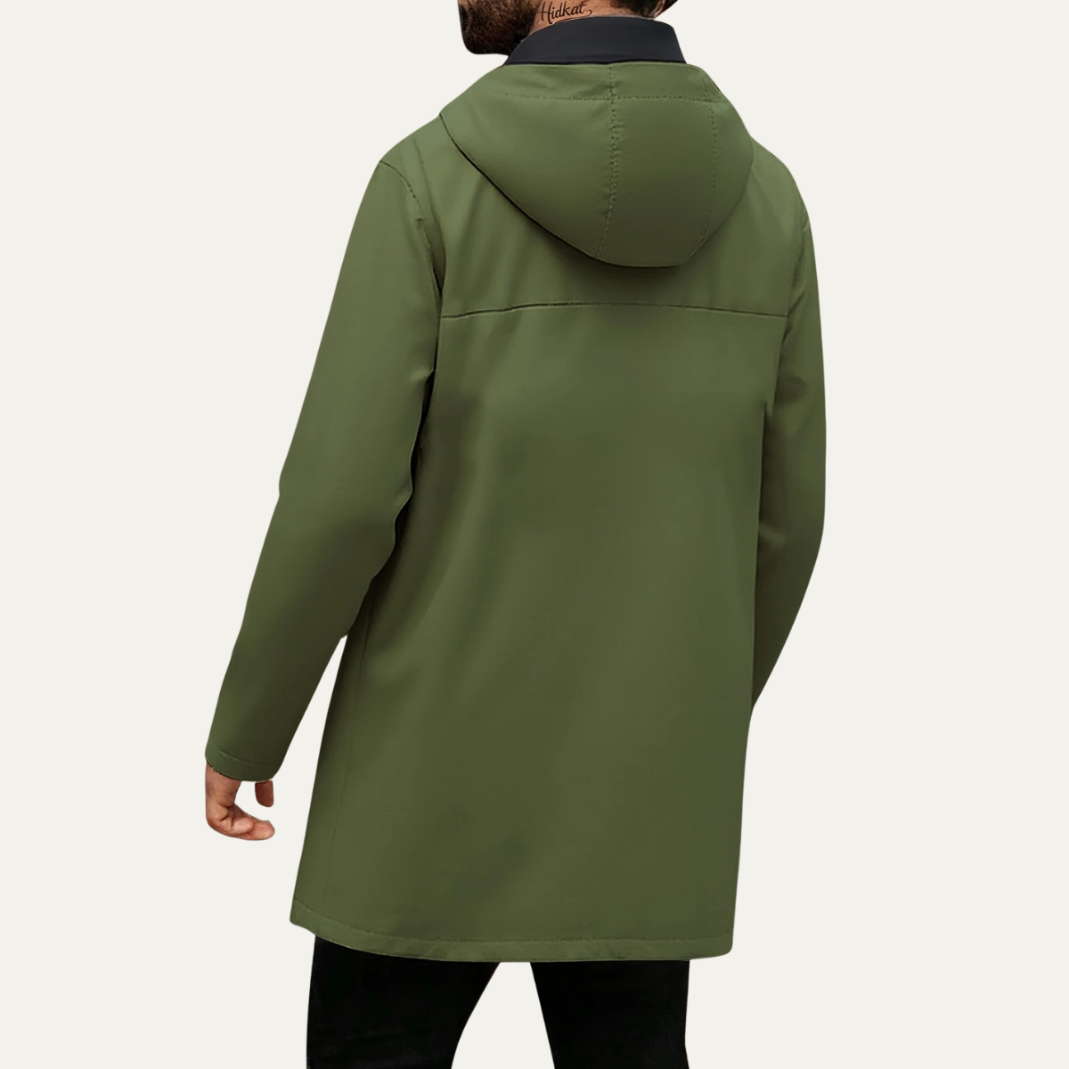 Waterproof Long Rain Jacket Windproof Hooded Coat