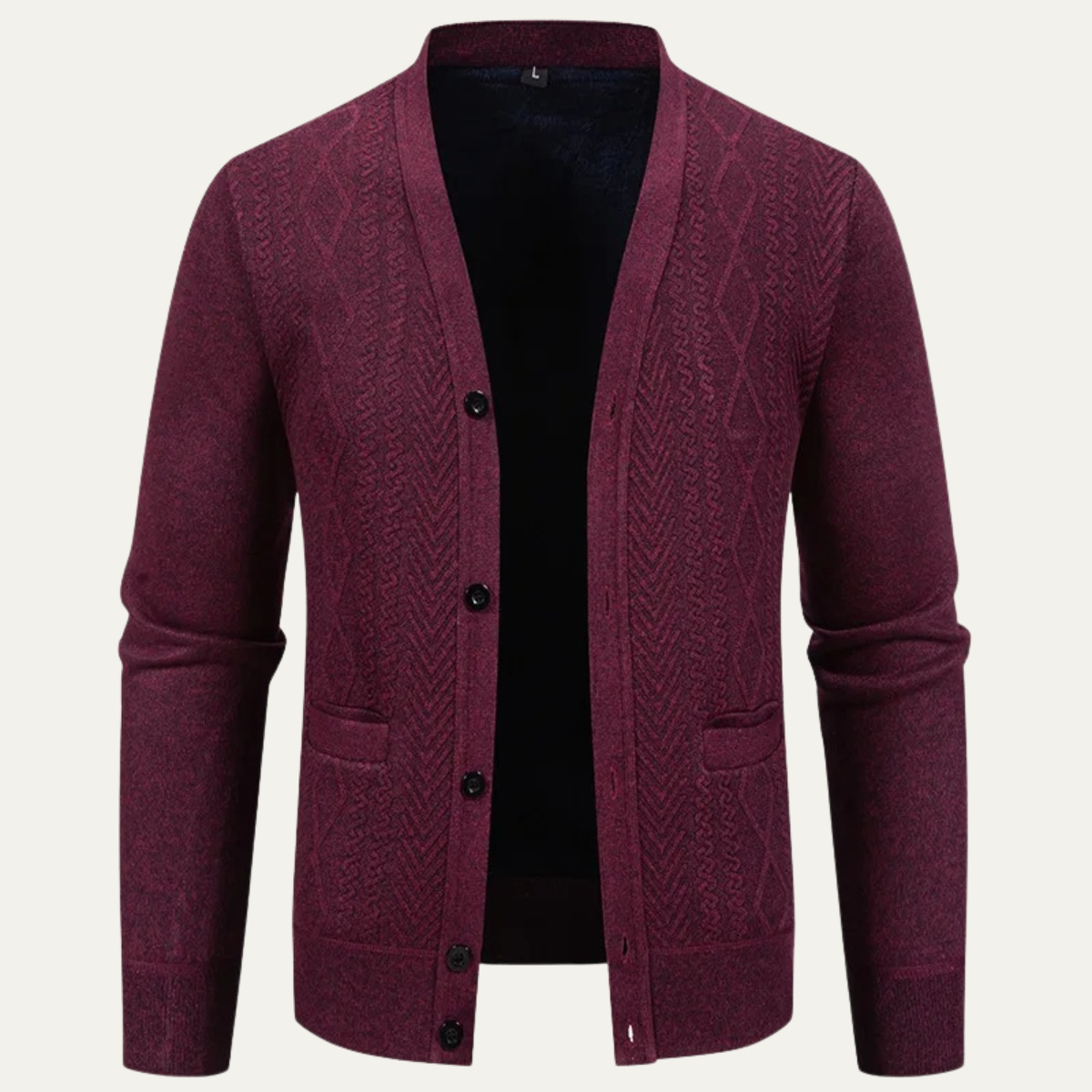 Men's V Neck Knitted Cardigan